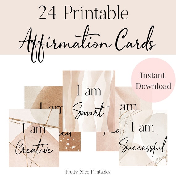Affirmation Cards Printable Affirmation Cards Positive Etsy