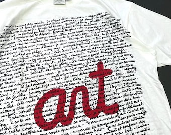 Camiseta vintage dos anos 90 BEN VAUTIER ART tamanho XL, original do artista visual francês.