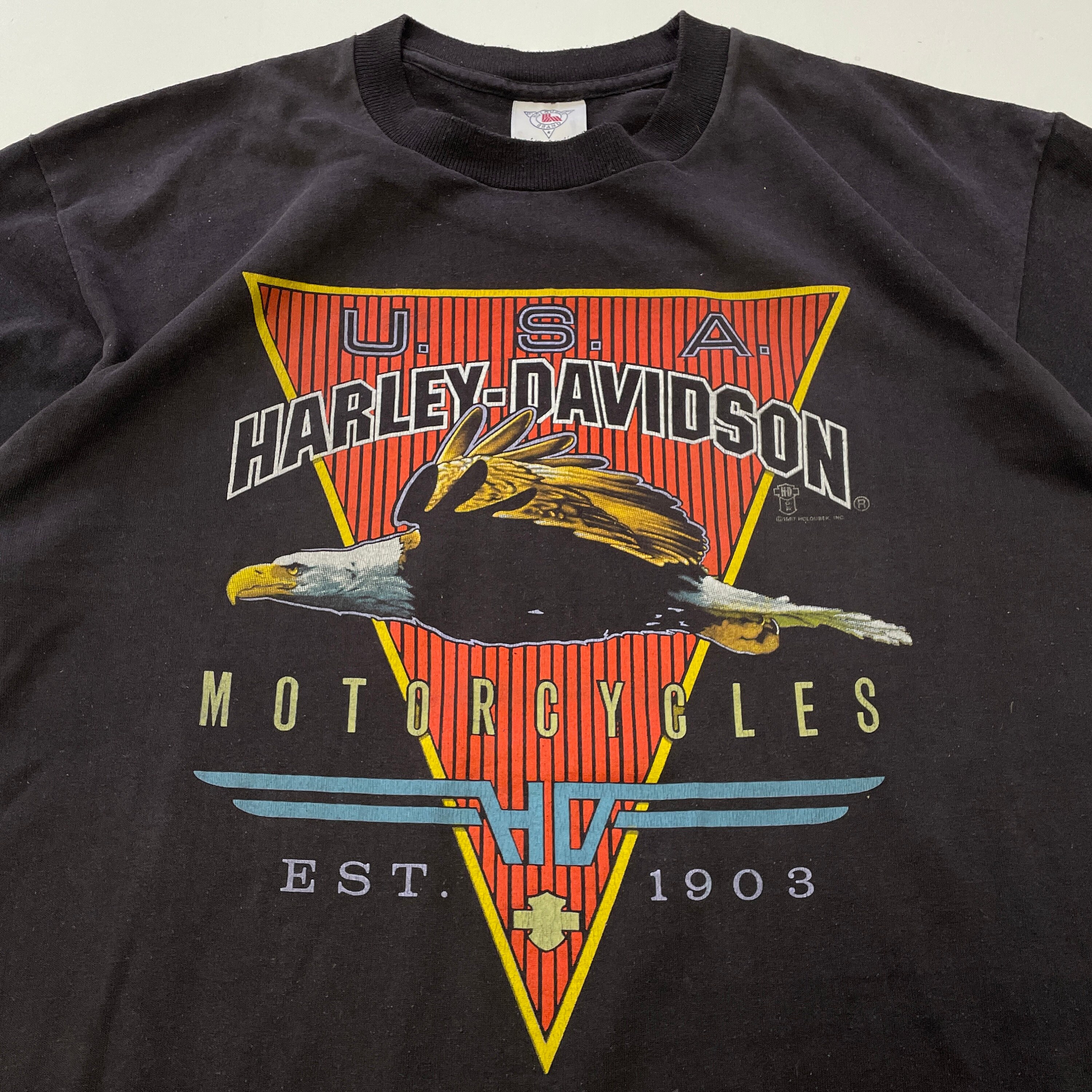 Vintage 1987 HARLEY DAVIDSON Eagle T-shirt M Holoubek 3d