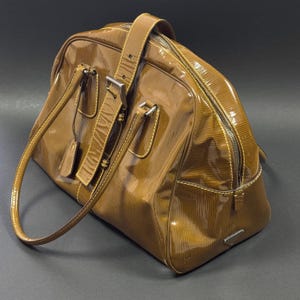 original vintage PRADA Glanz Bag Hand Lackleder womens RARE purse tote shoulder