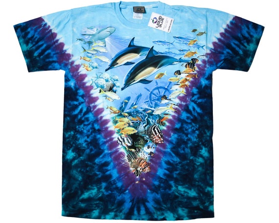 vintage LIQUID BLUE Treasure Chest Ocean T-Shirt M