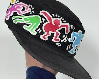 original vintage 1987 KEITH HARING Painters Hat Cap 87 Pop Art Graffiti