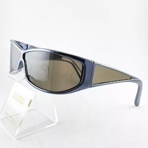vintage ROMEO GIGLI SUNGLASSES metallic wrap side shield u2 bono y2k rave techno