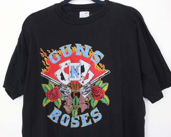 vintage 90s GUNS N ROSES Cards And Guns T-Shirt Si