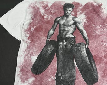 90s HERB RITTS FRED WITH TIRES Tシャツ Vintage 90s HERB RITTS Fred With Tires SHIRT Art Photography Man