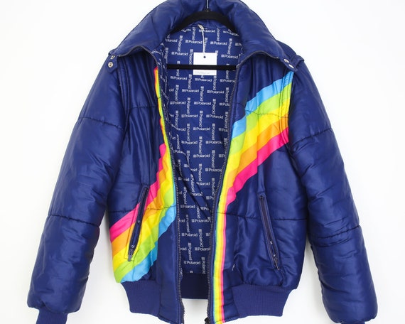 rare vintage 80s POLAROID Rainbow Jacket 90s