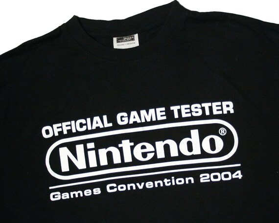 rare vintage NINTENDO Game Tester Promo T-Shirt L