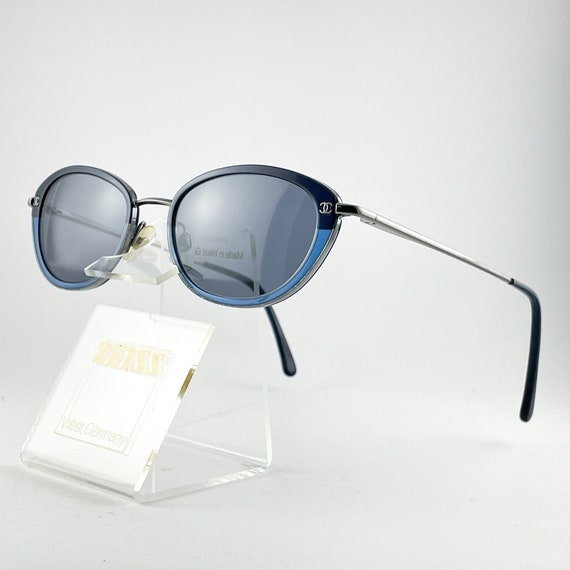vintage CHANEL 2159 sunglasses oval rectangular blue y2k