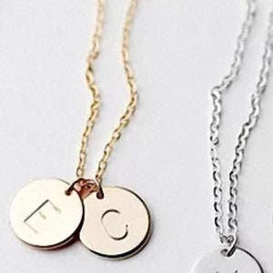 Personalized initial charm necklace. In Gold plated or Silver.