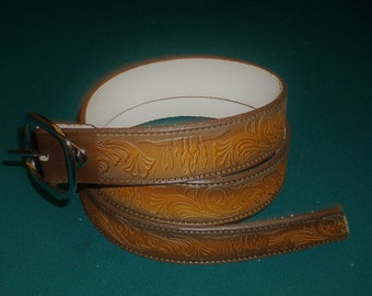 HandMade Longhorn leather Belt for Men or Women Cowhide cut to fit Made in USA