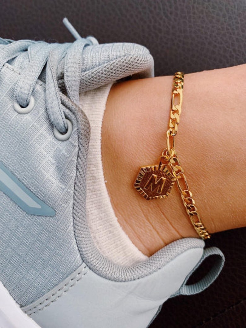 Gold Initial Anklet Letter Anklet Gold Initial Anklet Etsy