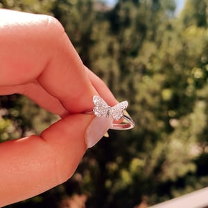 Butterfly ring - Sterling silver ring ''Butterfly'' knuckle ring - gift - present - delicate butterfly ring - tiny butterfly