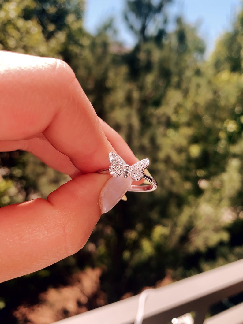 Butterfly ring - Sterling silver ring ''Butterfly'' knuckle ring - gift - present - delicate butterfly ring - tiny butterfly 