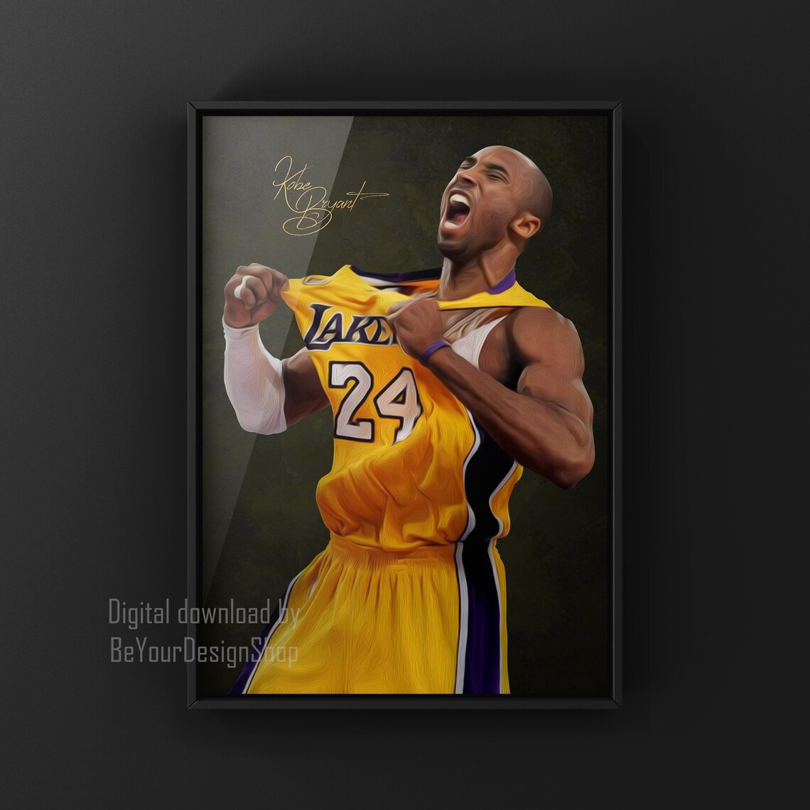 Digital Download Kobe Bryant Wall Decoration Basketball Etsy