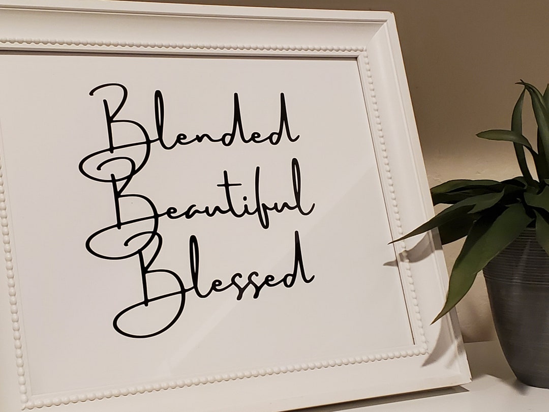 Blended Beautiful Blessed Printable Word Art for Blended Etsy
