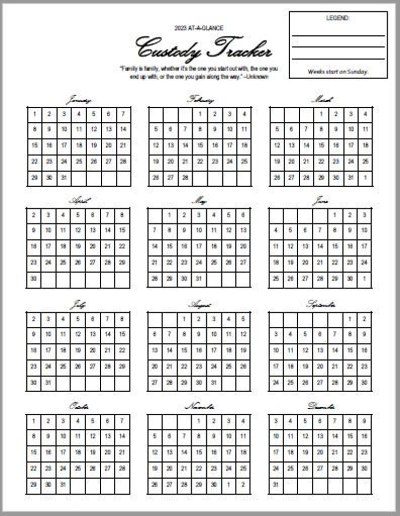 2023-custody-planner-at-a-glance-calendar-for-custody-etsy-australia