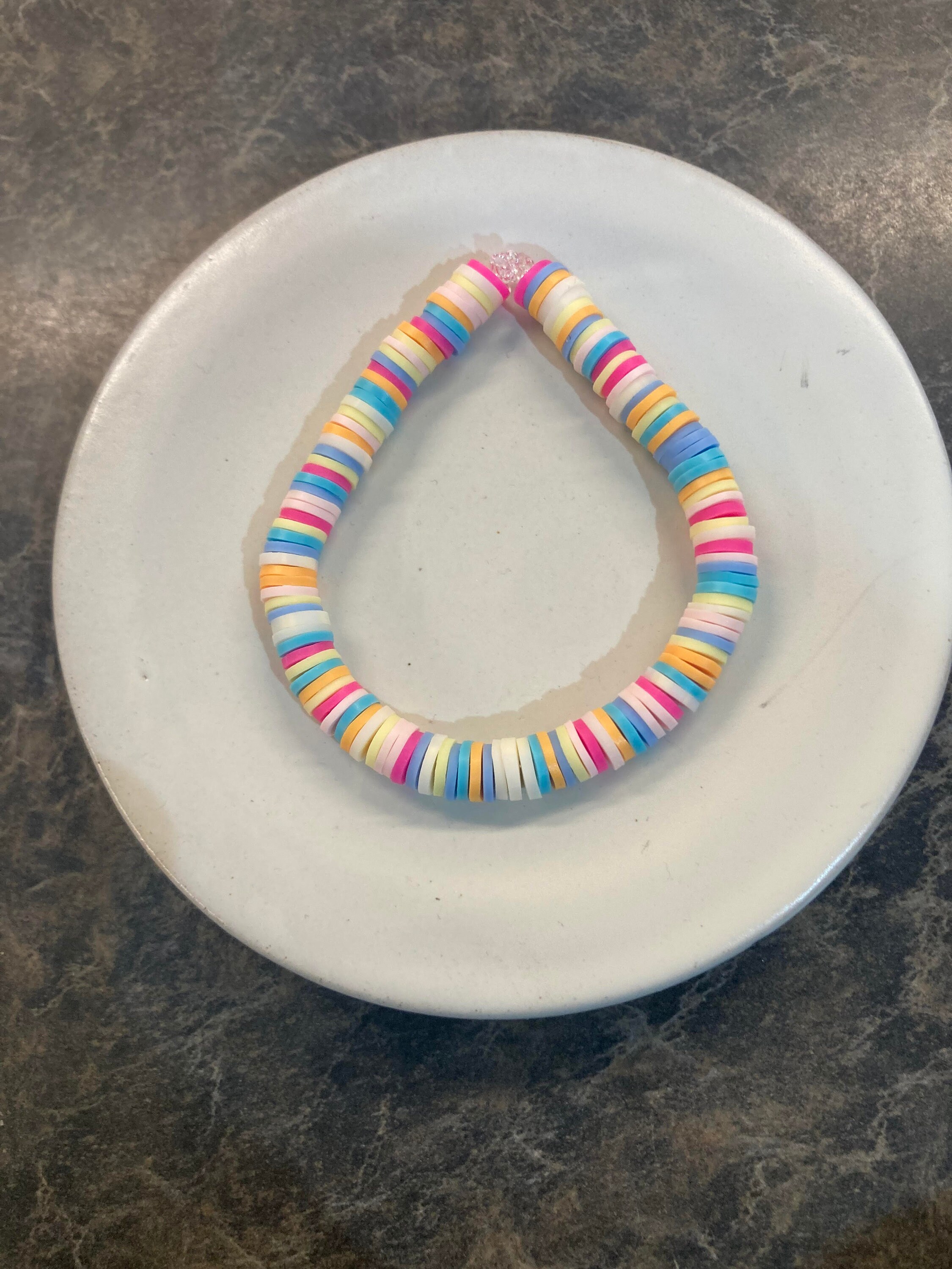 Multi Colored Summer Clay Bead Bracelet
