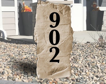 House Address Rock Standard- Engraved Stone - Custom Stone Personalized - Garden Stone - House Entry - Yard Decor - Address Sign - 20" x 11"