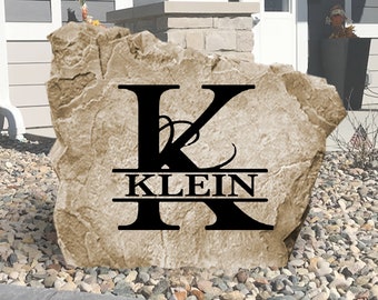 Personalized Monogram Name Rock - Engraved Stone - Custom Personalized - Garden Stone - House Entry - Yard Decor - Family Rock