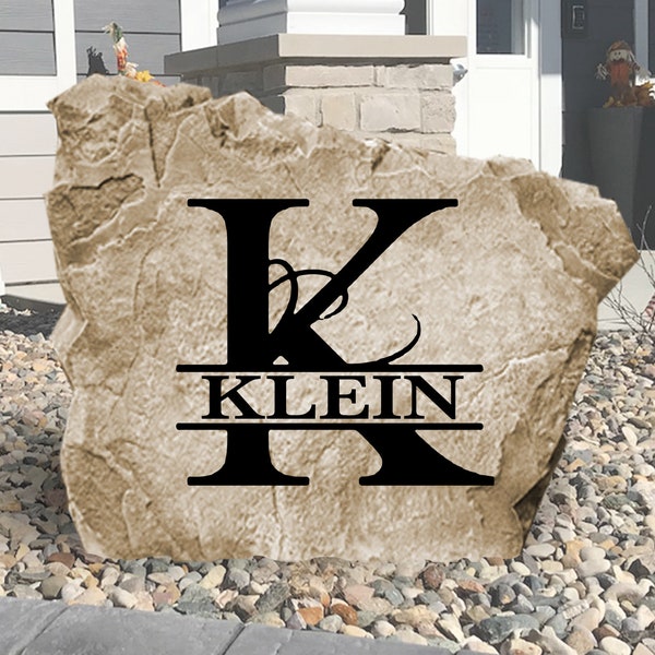 Personalized Monogram Name Rock - Engraved Stone - Custom Personalized - Garden Stone - House Entry - Yard Decor - Family Rock