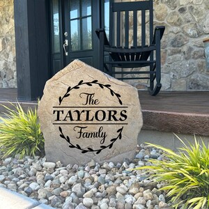 Personalized Monogram Family Name Rock - Engraved Stone - Custom ...