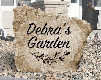 Personalized Garden Stone - Engraved Stone - Custom Stone Personalized - Name Stone - House Entry - Yard Decor - Address Sign - 15" x 15"