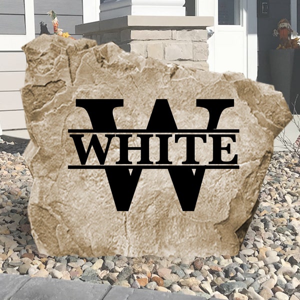Monogram Name Stone - Engraved Rock - Personalized - Garden Stone - House Entry - Yard Decor - Family Stone