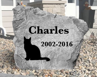 Personalized Cat Memorial Rock - Pet Grave Marker - Personalized -  Pet Memorial Stone - Pet Grave Stone - Cat Memorial  - 15" x 15"