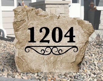 Address Number Stone - Engraved Rock - Personalized - Garden Stone - House Entry - Yard Decor - Address Marker