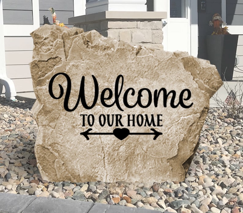 to Our Home Rock Sign Landscape Stone Engraved Etsy
