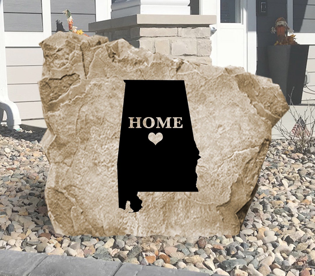 Alabama Home State Engraved Stone Sign - Engraved - All States ...