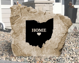Ohio State Engraved Stone - Engraved - All States Available - Garden Stone - House Entry - Yard Decor - State Sign