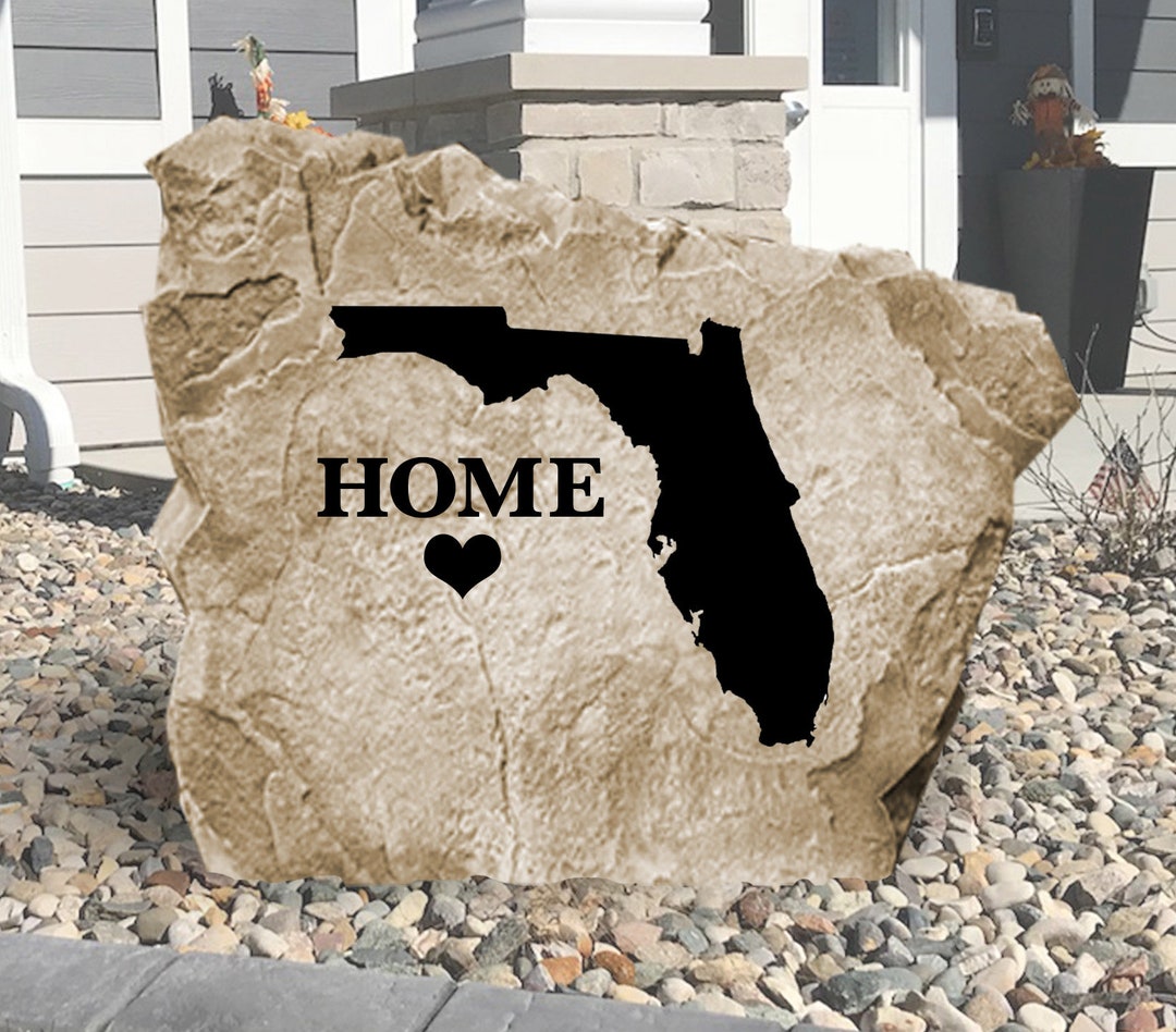 Florida Home State Engraved Stone Sign - Engraved - All States ...