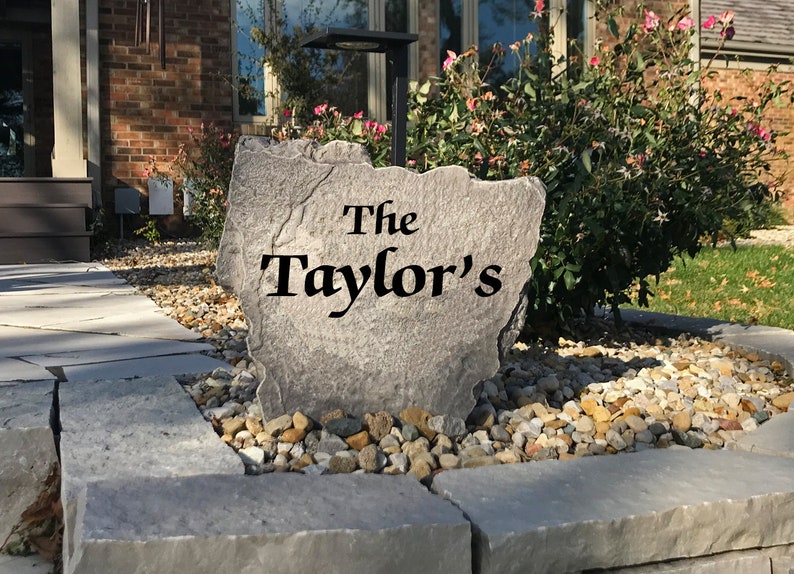 Name Stone Engraved Rock Personalized Garden Stone Etsy
