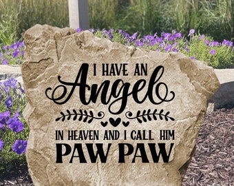 Piedra conmemorativa de Paw Paw - Ángeles a los que llamo Paw Paw - Letrero conmemorativo de Paw Paw - Marcador de tumba - Cruz conmemorativa