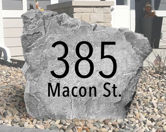 Modern House Address Rock - Engraved Stone - Custom Stone Personalized - Garden Stone - House Entry - Yard Decor - Address Sign