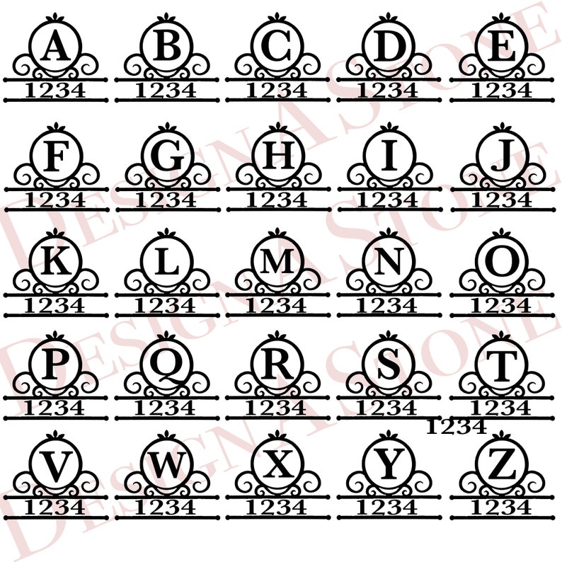 Fancy Circle Monogram Address Stone - Engraved Rock - Personalized - Garden Stone - House Entry - Yard Decor - Address Marker bild 10