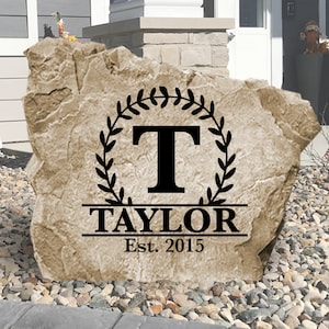 Personalized Monogram Name Rock - Engraved Stone - Personalized - Garden Rock - House Entry - Wedding Gift  Yard Decor - Family
