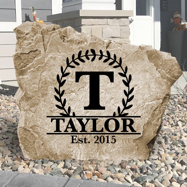 Personalized Monogram Name Stone - Engraved Rock Personalized - Garden Rock - House Entry - Wedding Gift  Yard Decor - Family