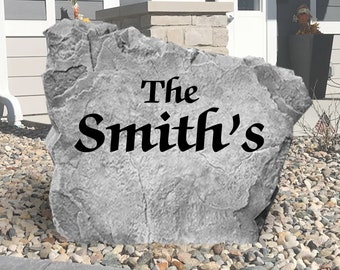 Piedra con nombre personalizado - Piedra grabada - Piedra personalizada - Piedra para jardín - Regalo de bodas - Entrada de la casa - Decoración del jardín - Letrero familiar