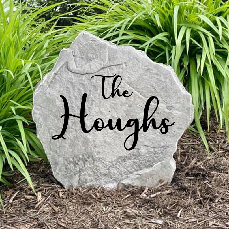 Family Name Stone Engraved Rock Personalized Garden - Etsy