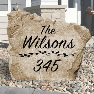 Name and Address Sign - Engraved Stone - Personalized - Garden Stone - House Entry - Yard Decor - Address Marker - House Address