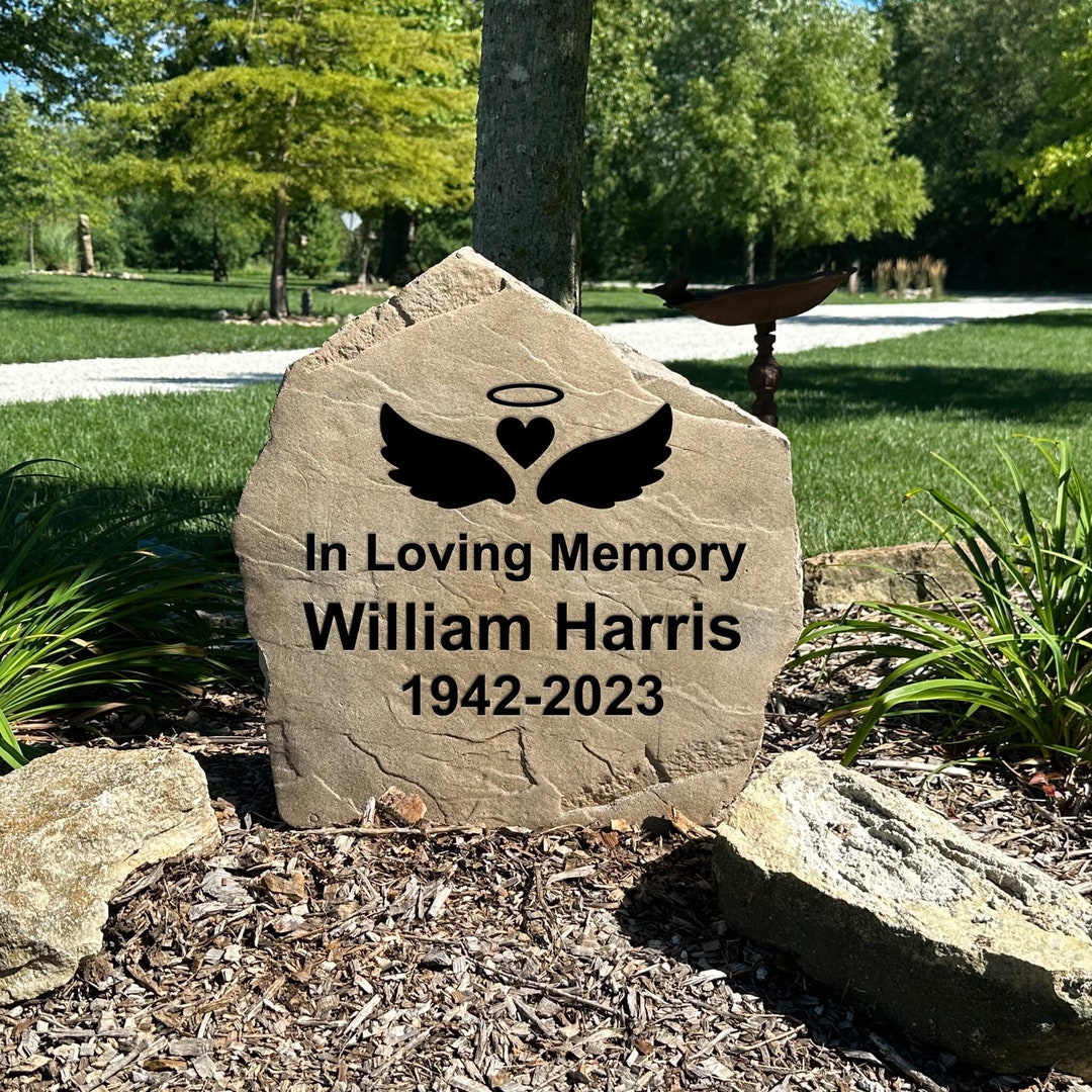 Outdoor Memorial Stone - Personalized Memorial Sign - Grave Marker ...