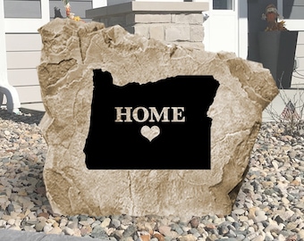 Oregon State Engraved Stone - Engraved - All States Available - Garden Stone - House Entry - Yard Decor - State Sign