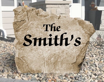 Piedra con nombre - Piedra grabada - Personalizada - Piedra para jardín - Entrada de casa - Regalo de boda - Piedra grabada para decoración de jardín - Piedra familiar