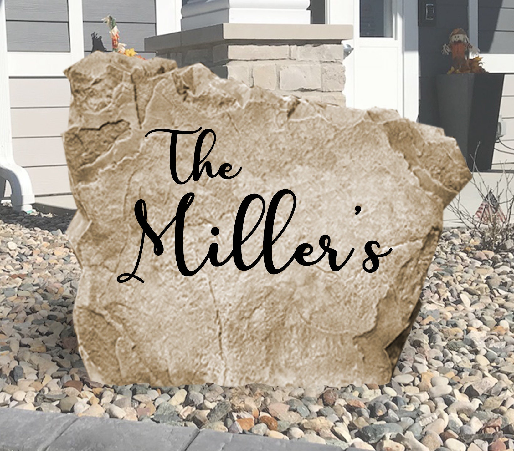 Family Name Stone Engraved Rock Personalized Garden Etsy