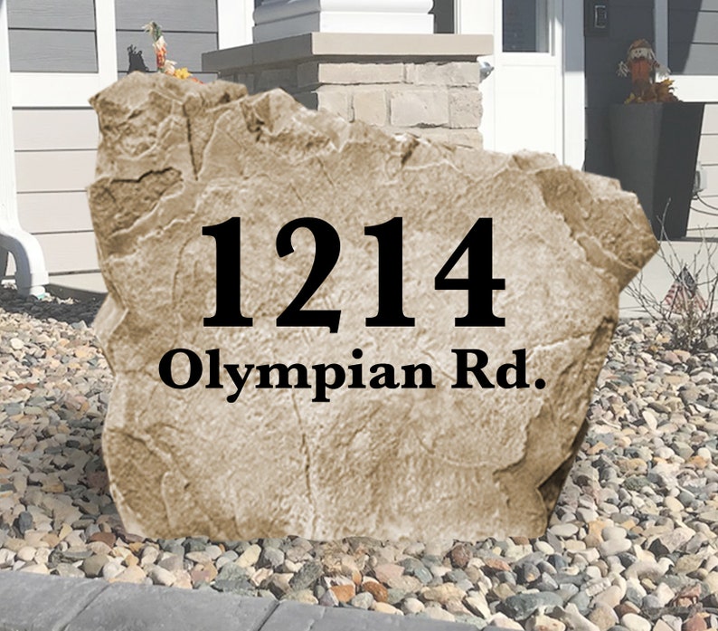 Address Stone Sign Engraved Rock Personalized Garden Etsy