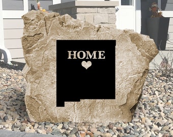 New Mexico State Engraved Stone Sign - Engraved - All States Available - Garden Stone - House Entry - Yard Decor - State Sign