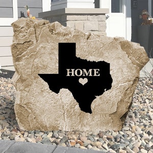 Texas Engraved Stone Sign - Engraved - All States Available - Garden Stone - House Entry - Yard Decor - State Sign