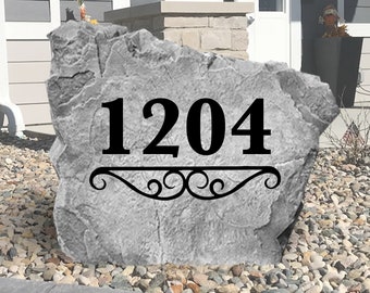 Home Address Number Rock - Engraved Stone - Personalized - Housewarming - Garden Stone - House Entry - Yard Decor - Address Sign